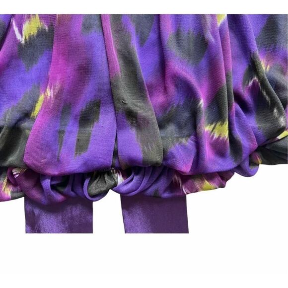 NWT Womens My Michelle Vibrant Watercolor Halter Chiffon Balloon Dress - Sz S - Picture 2 of 2